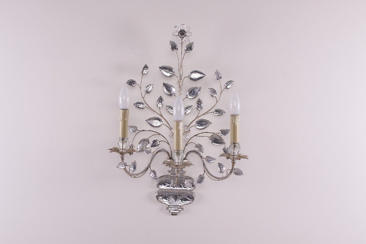 Maison Baguès Style Cut Glass Floral Applique-photo-3
