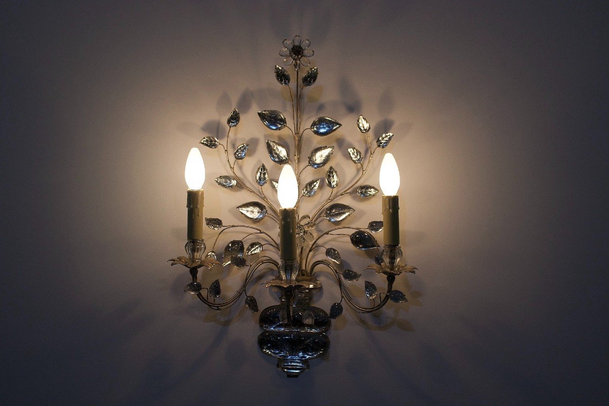 Maison Baguès Style Cut Glass Floral Applique-photo-4