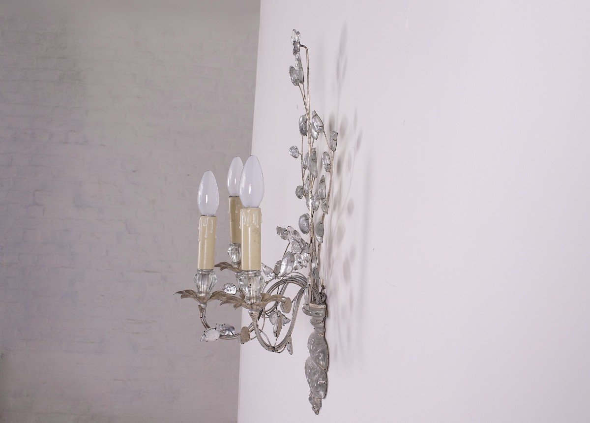 Maison Baguès Style Cut Glass Floral Applique-photo-1
