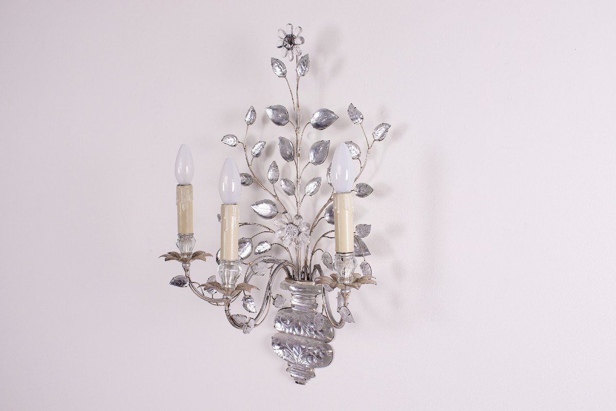 Maison Baguès Style Cut Glass Floral Applique