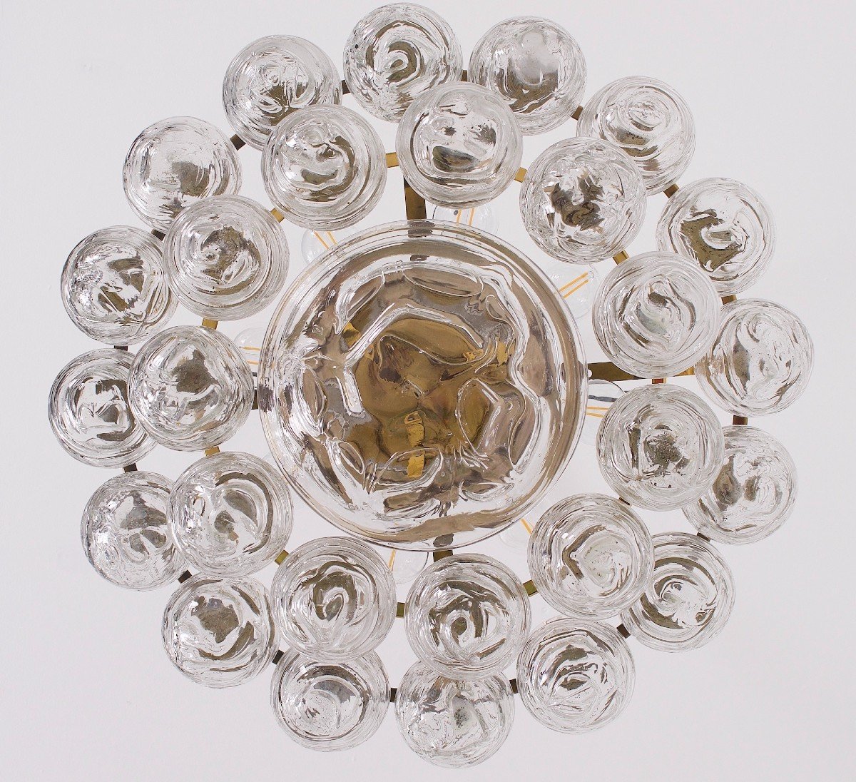 “snowball” Brass And Crystal Ceiling Chandelier-photo-4
