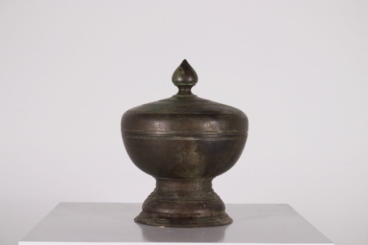 Burmese Bronze Covered Bowl Taungû / Nyaung-yan-photo-2