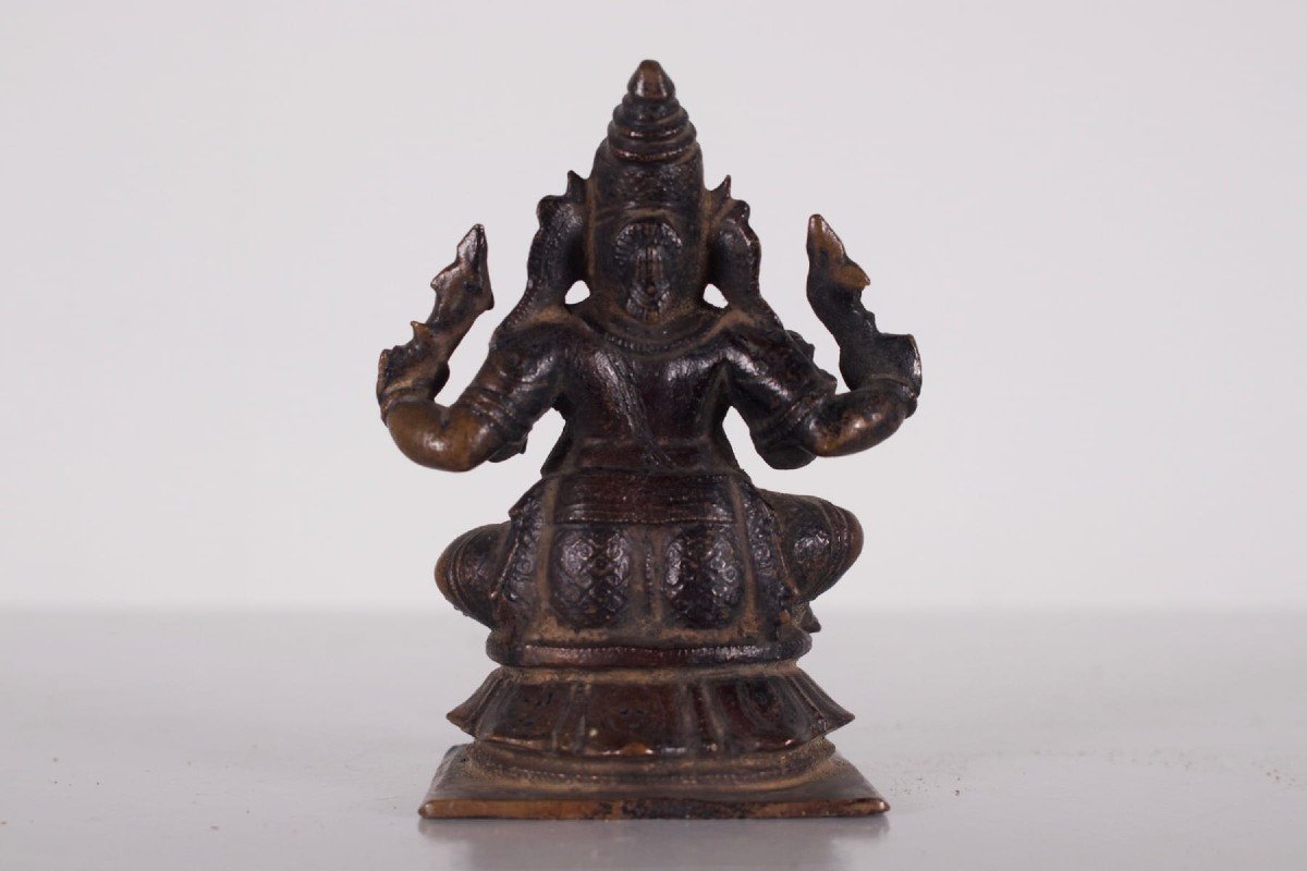 Statue de Ganesh en alliage cuivreux, Inde.-photo-4