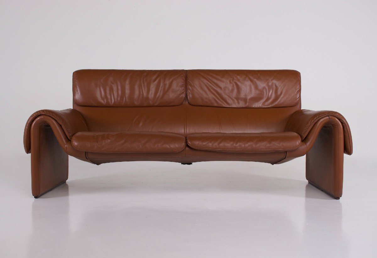De Sede 3-seater Sofa “ds-2011” In Cognac Leather-photo-3