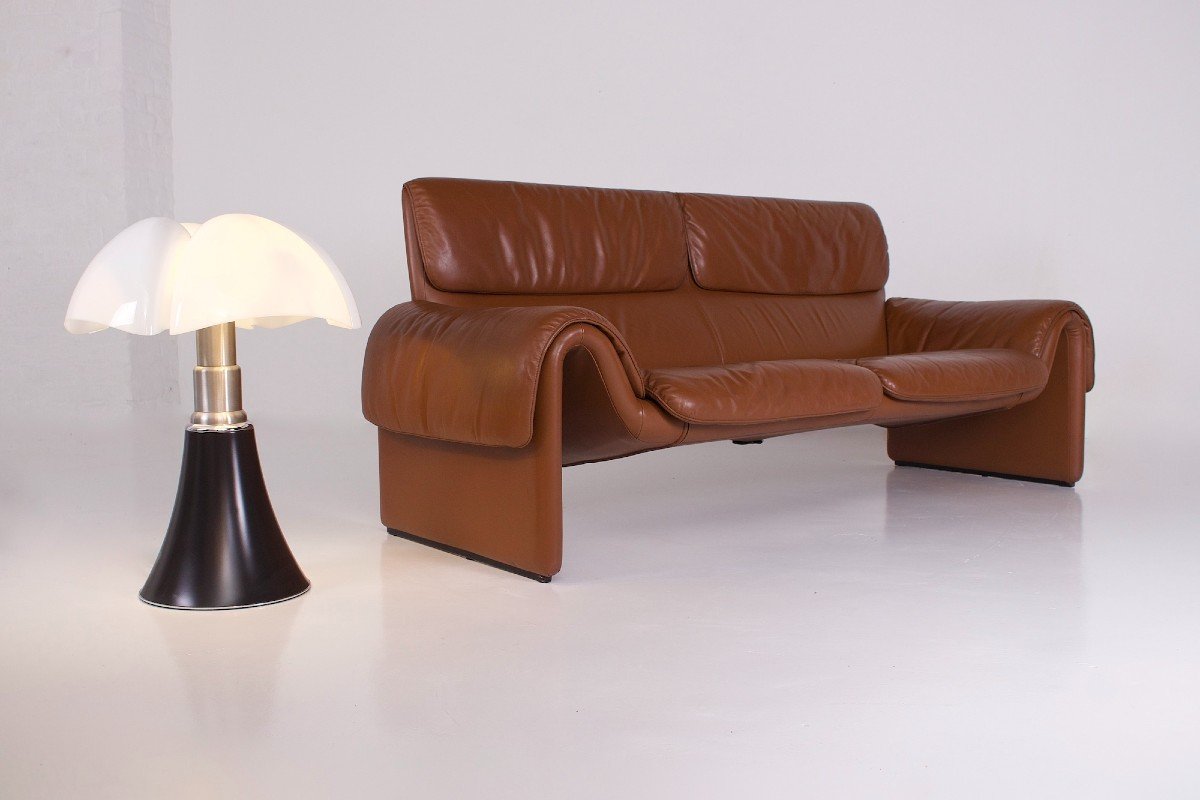 De Sede 3-seater Sofa “ds-2011” In Cognac Leather-photo-3