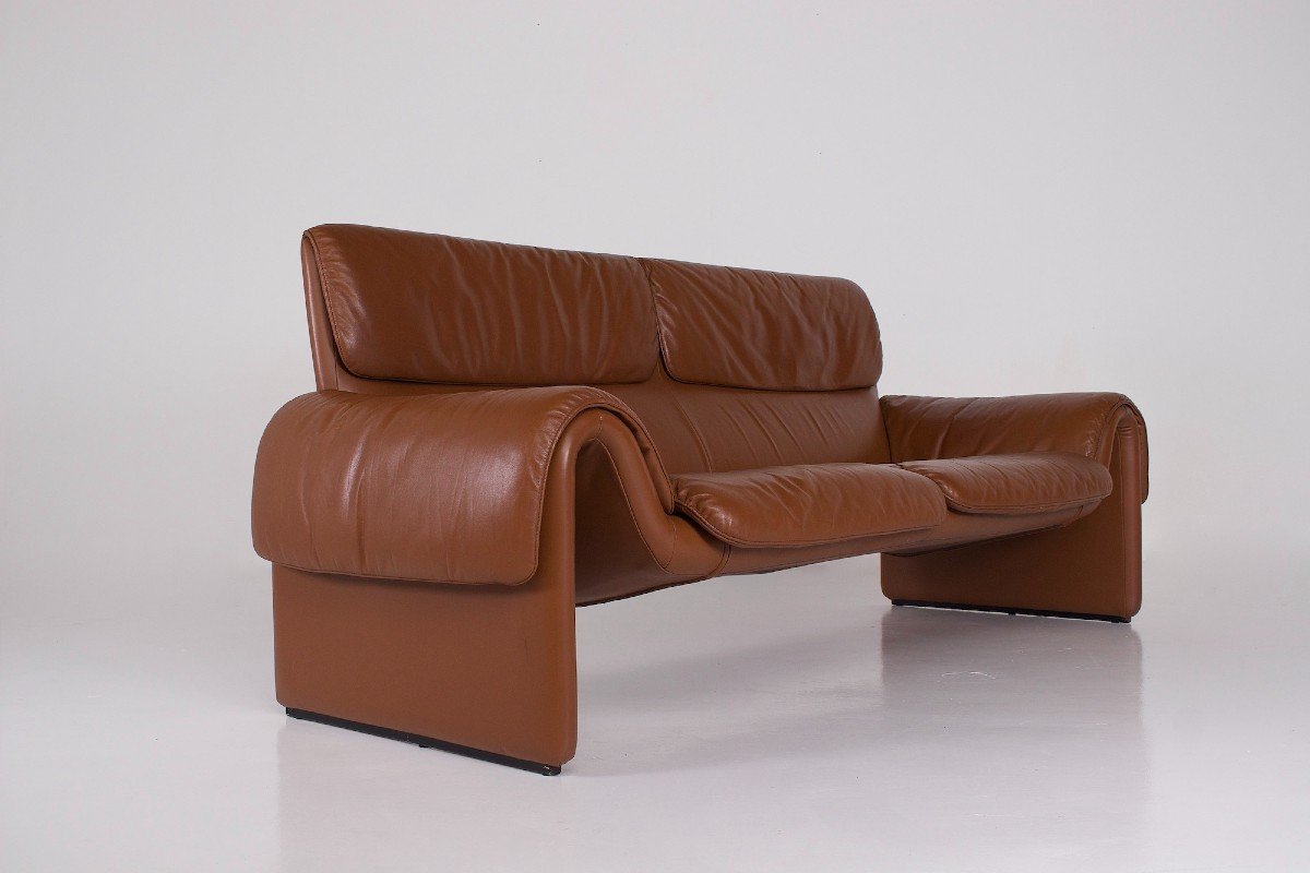 De Sede 3-seater Sofa “ds-2011” In Cognac Leather