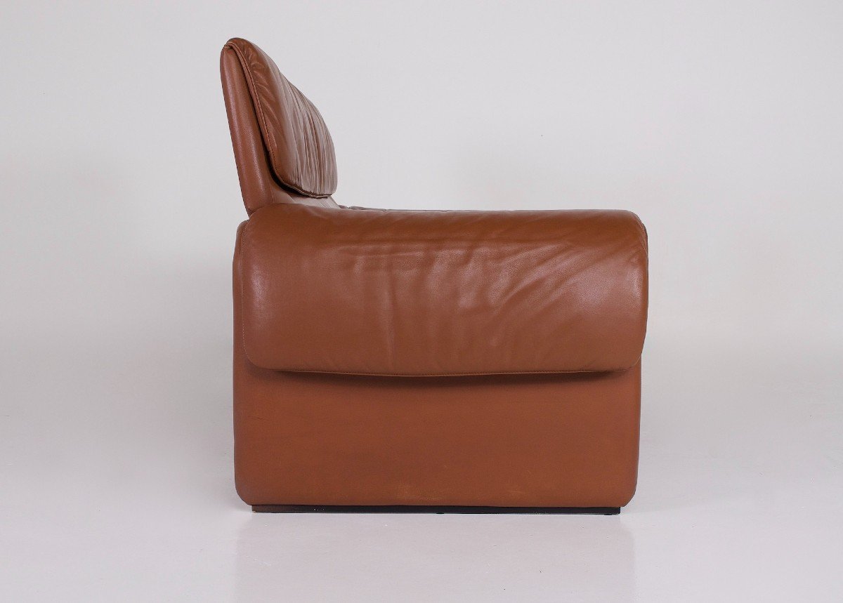 De Sede 2-seater Sofa “ds-2011” In Cognac Leather-photo-4