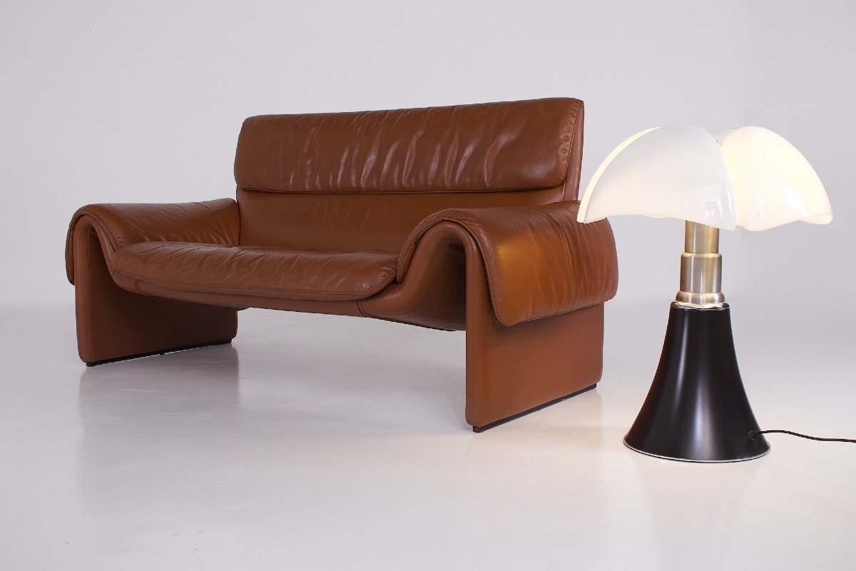 De Sede 2-seater Sofa “ds-2011” In Cognac Leather-photo-5