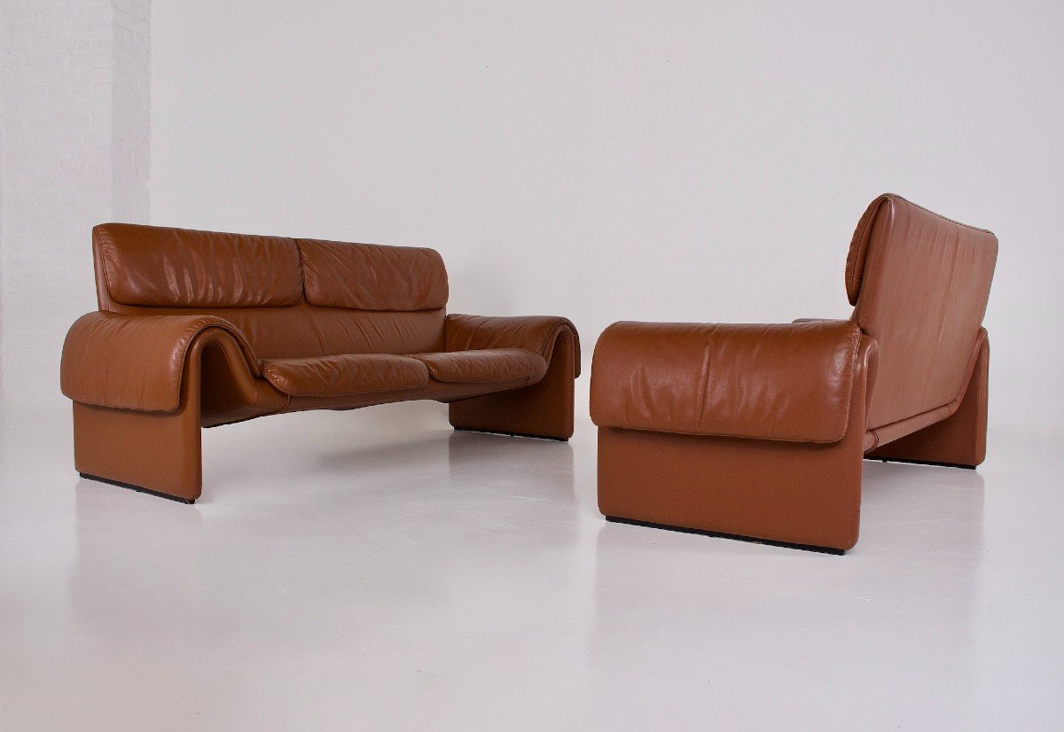 De Sede 2-seater Sofa “ds-2011” In Cognac Leather-photo-6