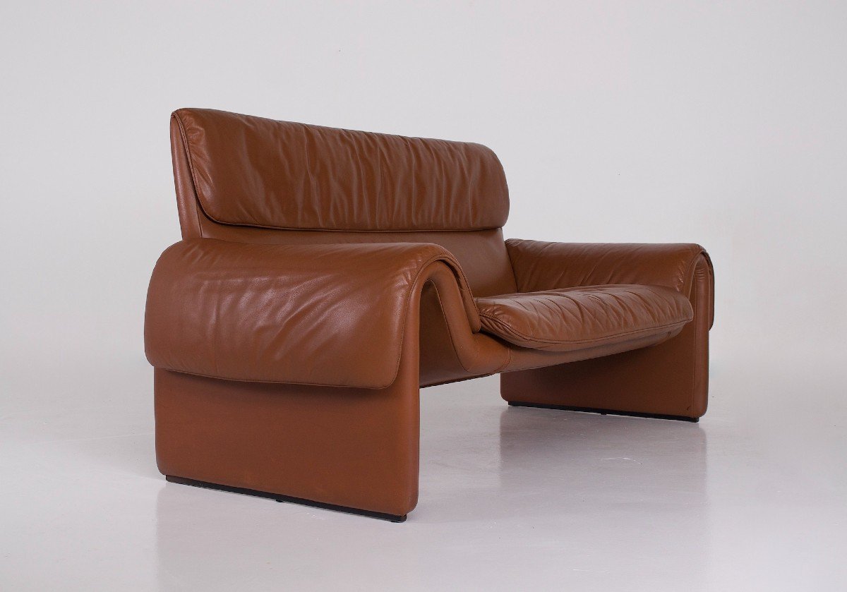 De Sede 2-seater Sofa “ds-2011” In Cognac Leather