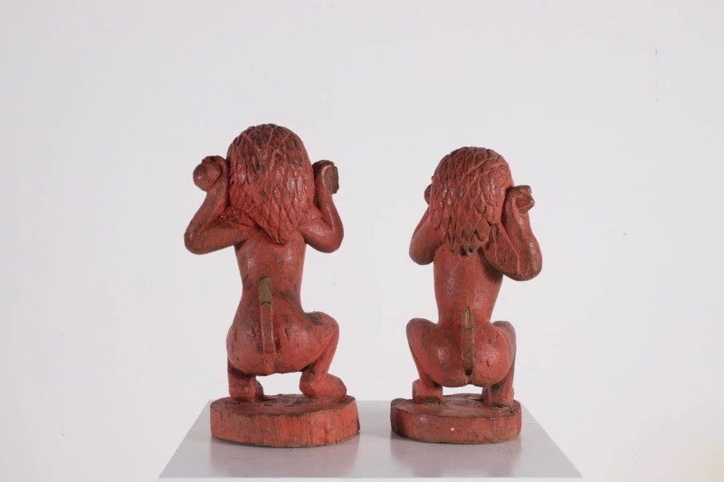 Figures Animistes Birmanes, Nat Ou Chinthe.-photo-3