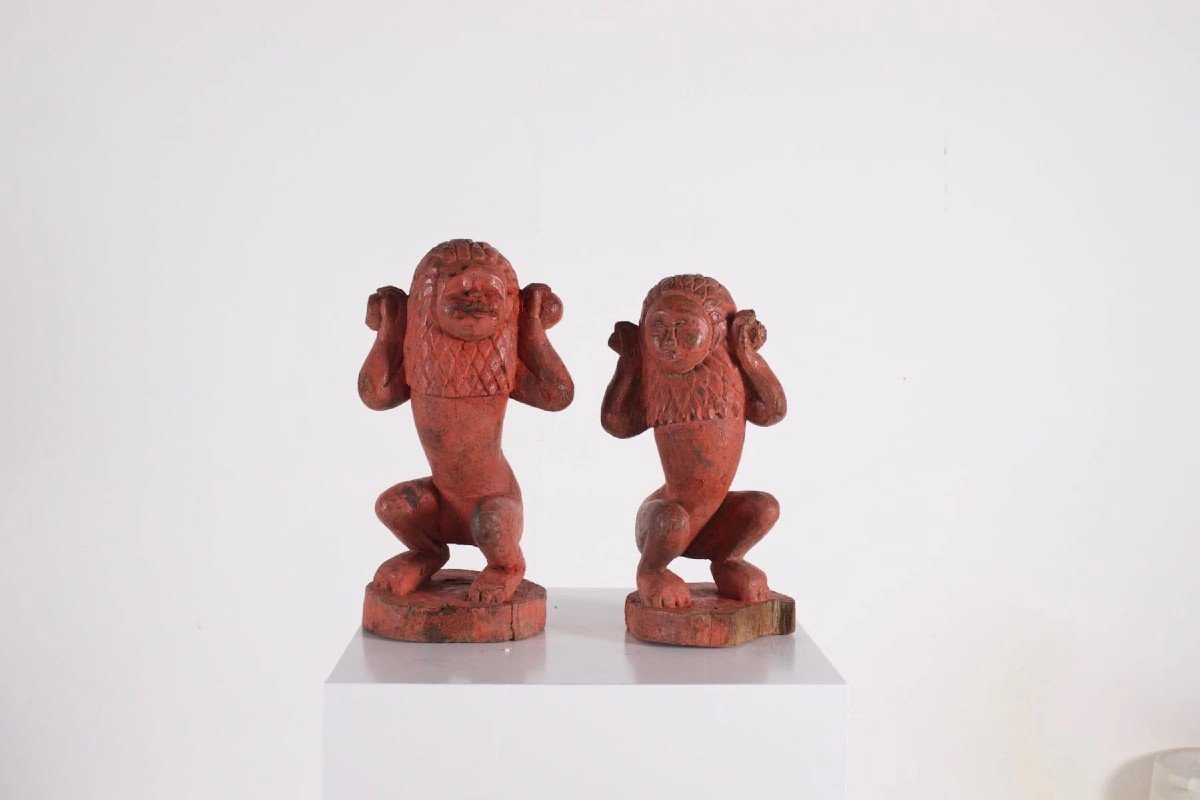 Figures Animistes Birmanes, Nat Ou Chinthe.-photo-3