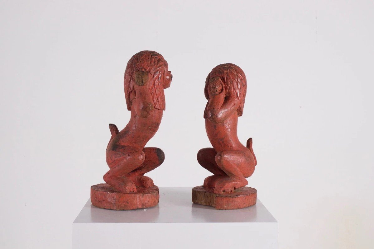 Figures Animistes Birmanes, Nat Ou Chinthe.
