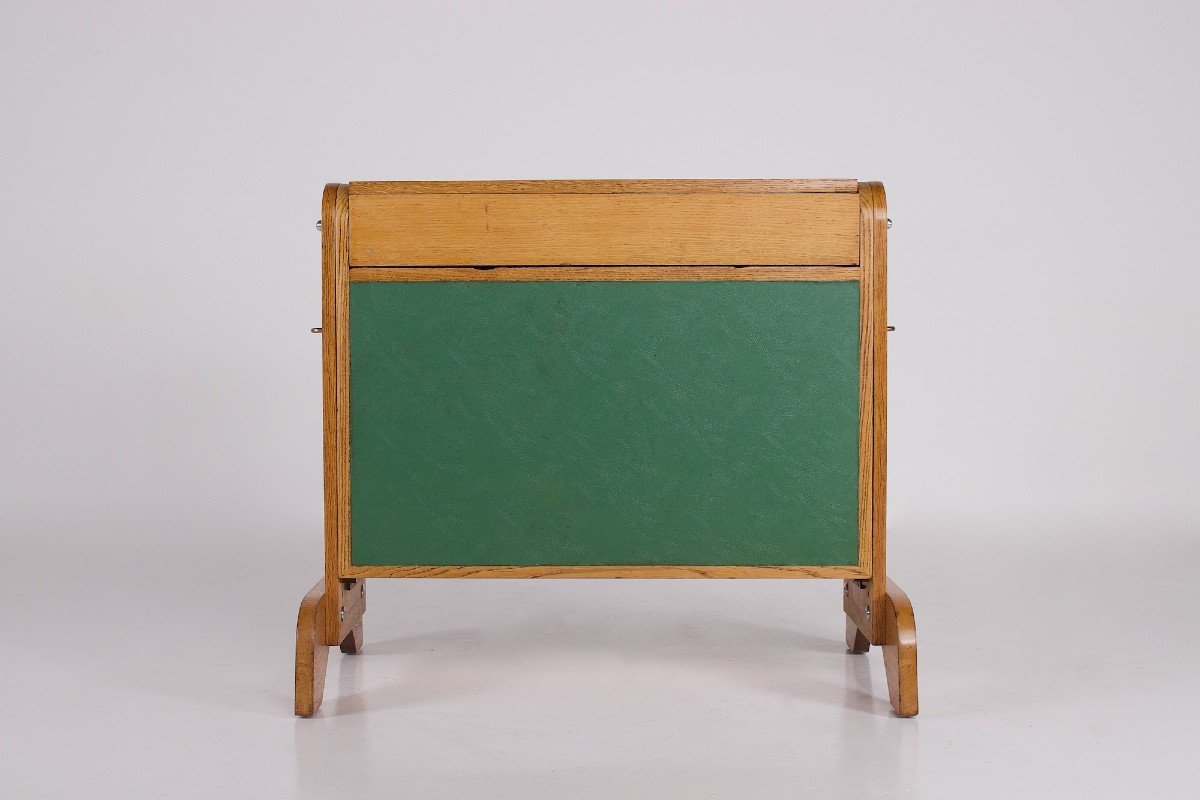 Bureau rétractable en chêne, Raclem éditeur, années 50.-photo-1