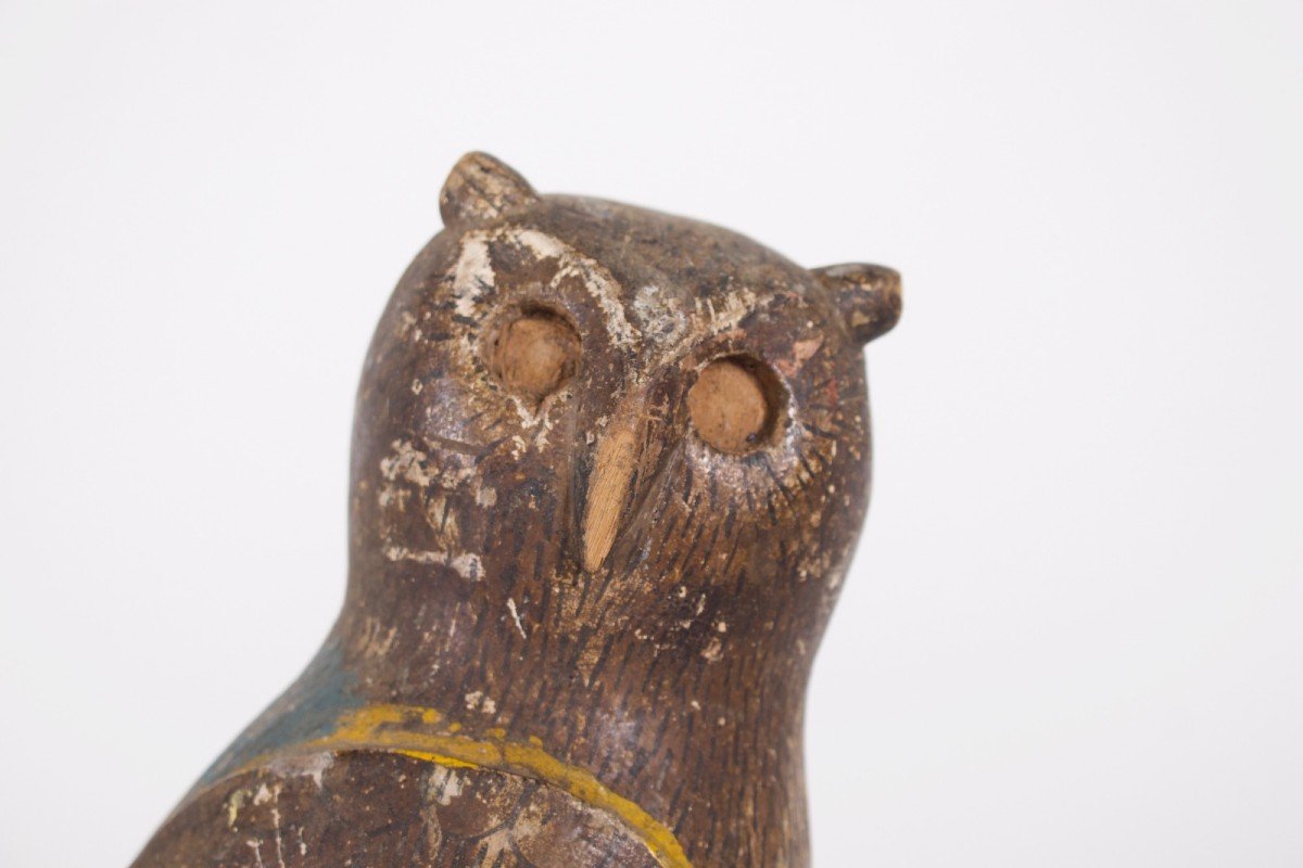 Figure De Hibou En Bois-photo-3