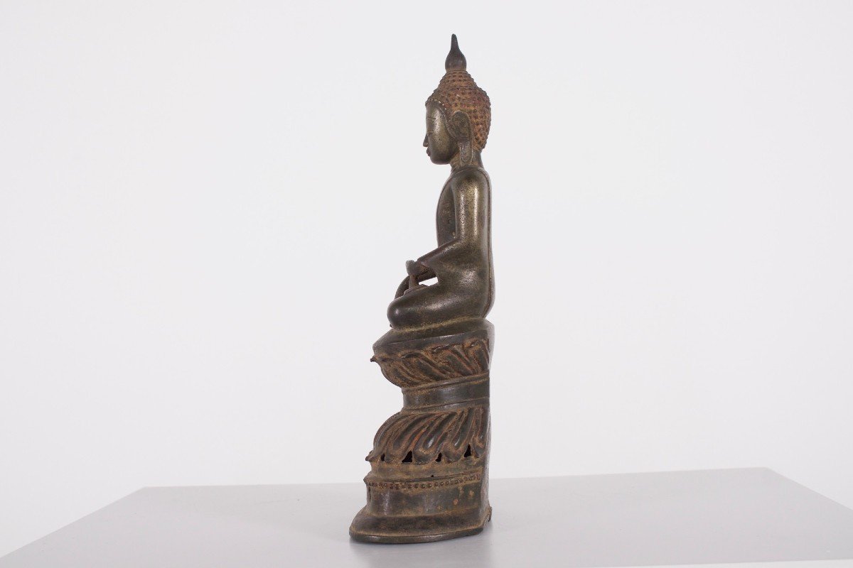 Sculpture de bouddha en bronze, Laos, XIX ème siècle.-photo-2