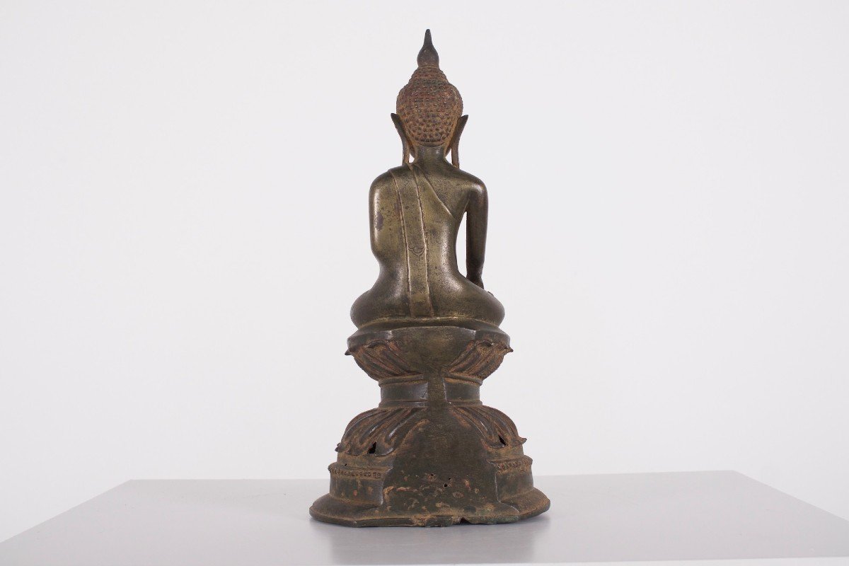 Sculpture de bouddha en bronze, Laos, XIX ème siècle.-photo-1