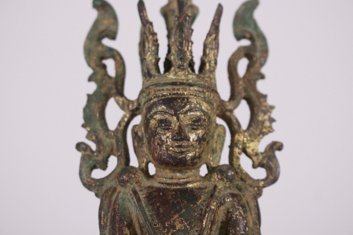 Bouddha Paré En Bronze Jambupati.-photo-1