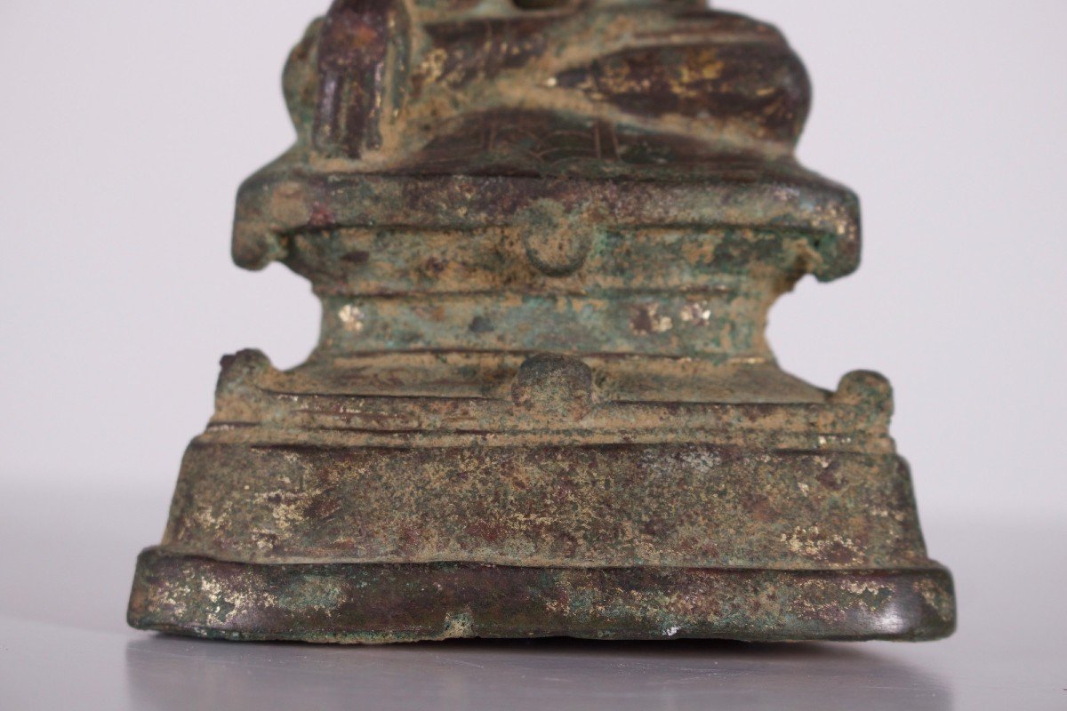 Bouddha Paré En Bronze Jambupati.-photo-2