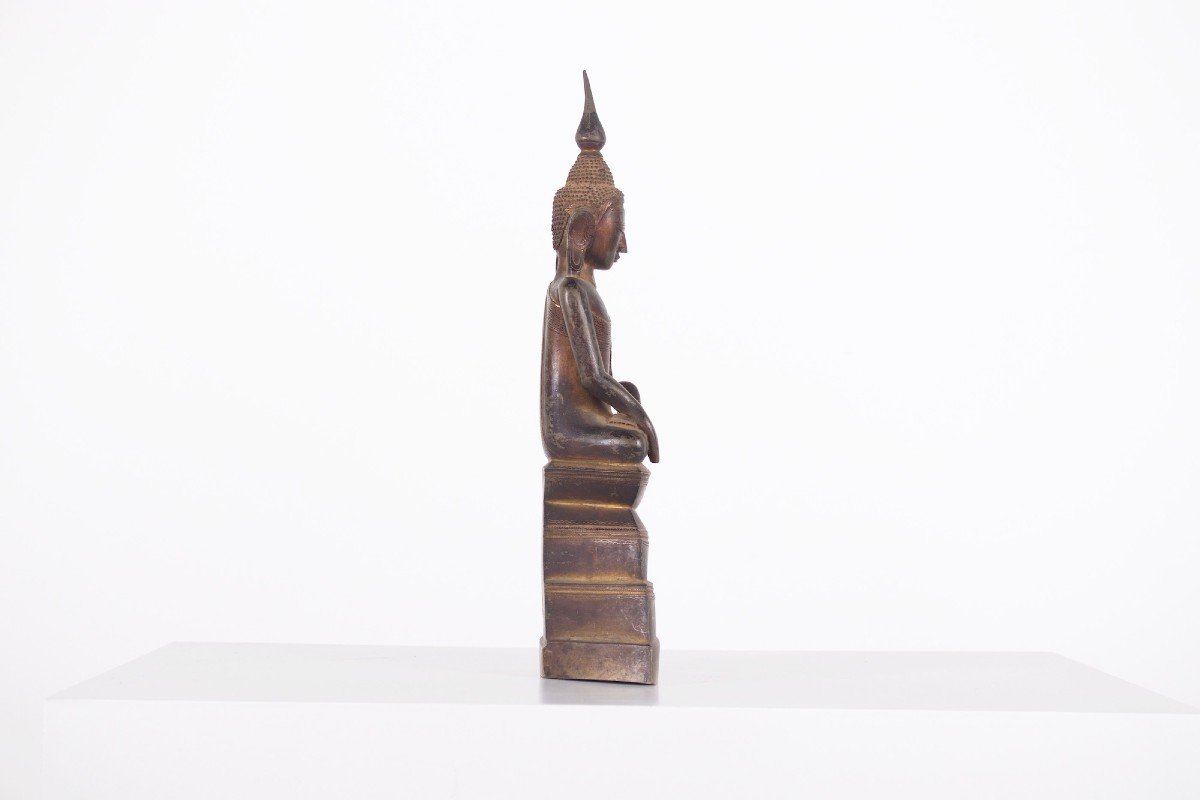 Bouddha Maravijaya En Bronze, Laos-photo-2