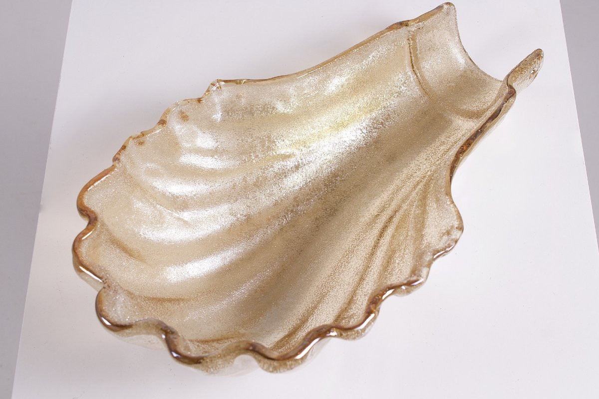 Deux appliques modèle « Coquillage » en verre de Murano.-photo-2