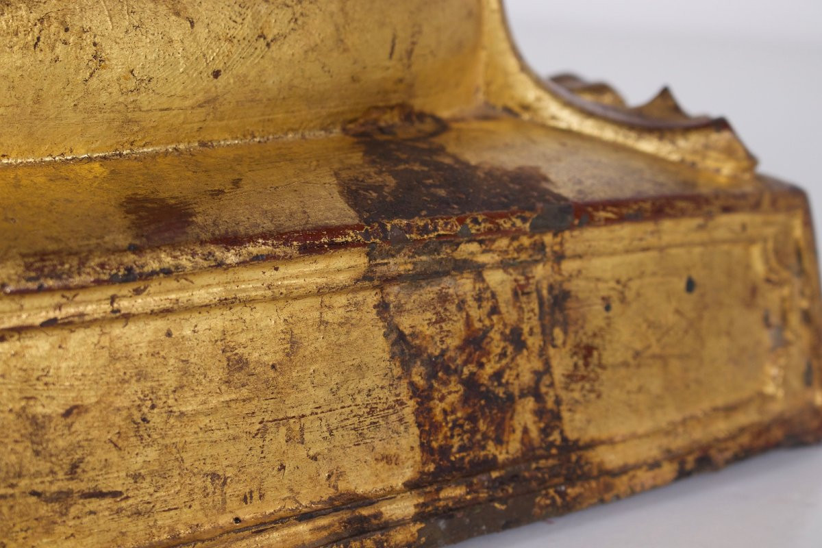 Burmese Worshipping Monk In Gilt Bronze-photo-2