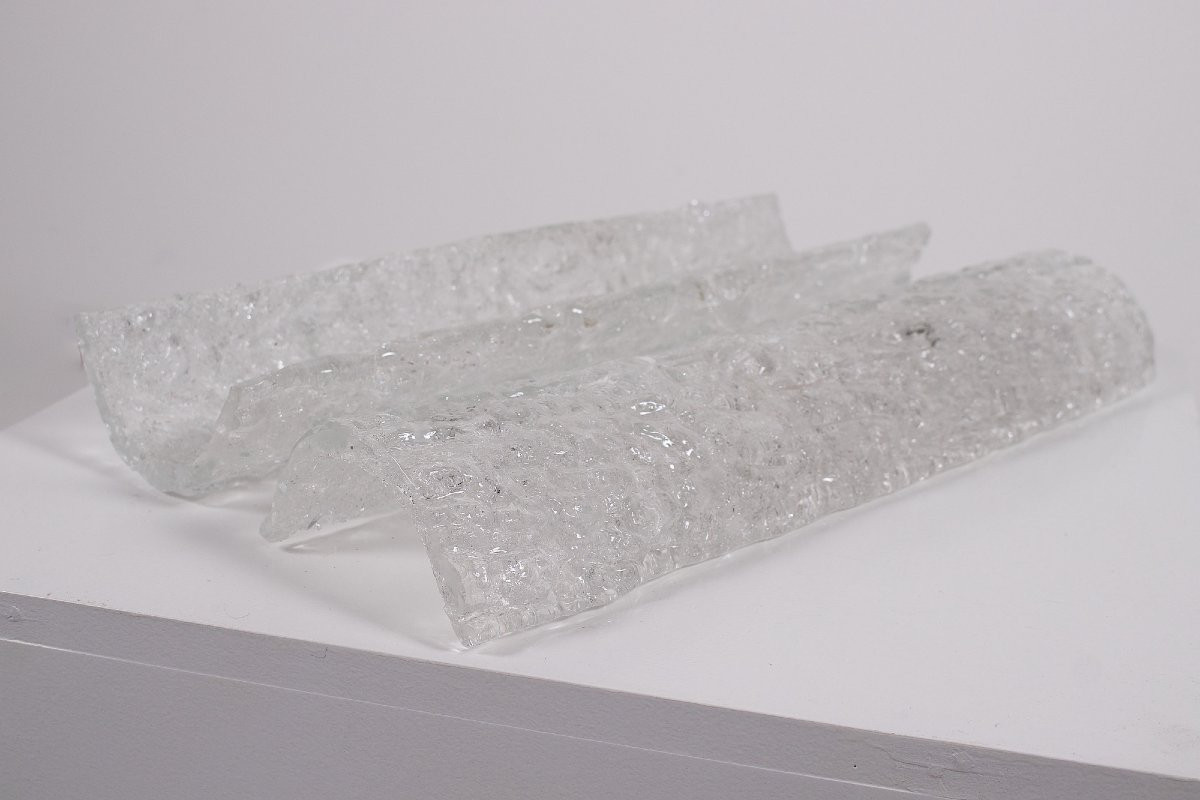 Pair Of Murano "vanity Ice Glass" Wall Lights-photo-5