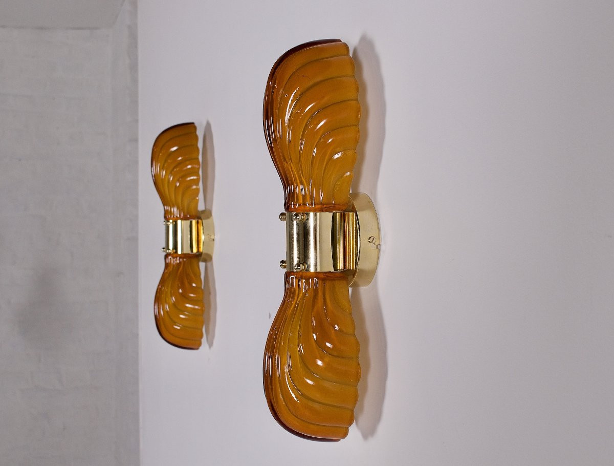 Paire D’appliques Italiennes « Coquille »-photo-4