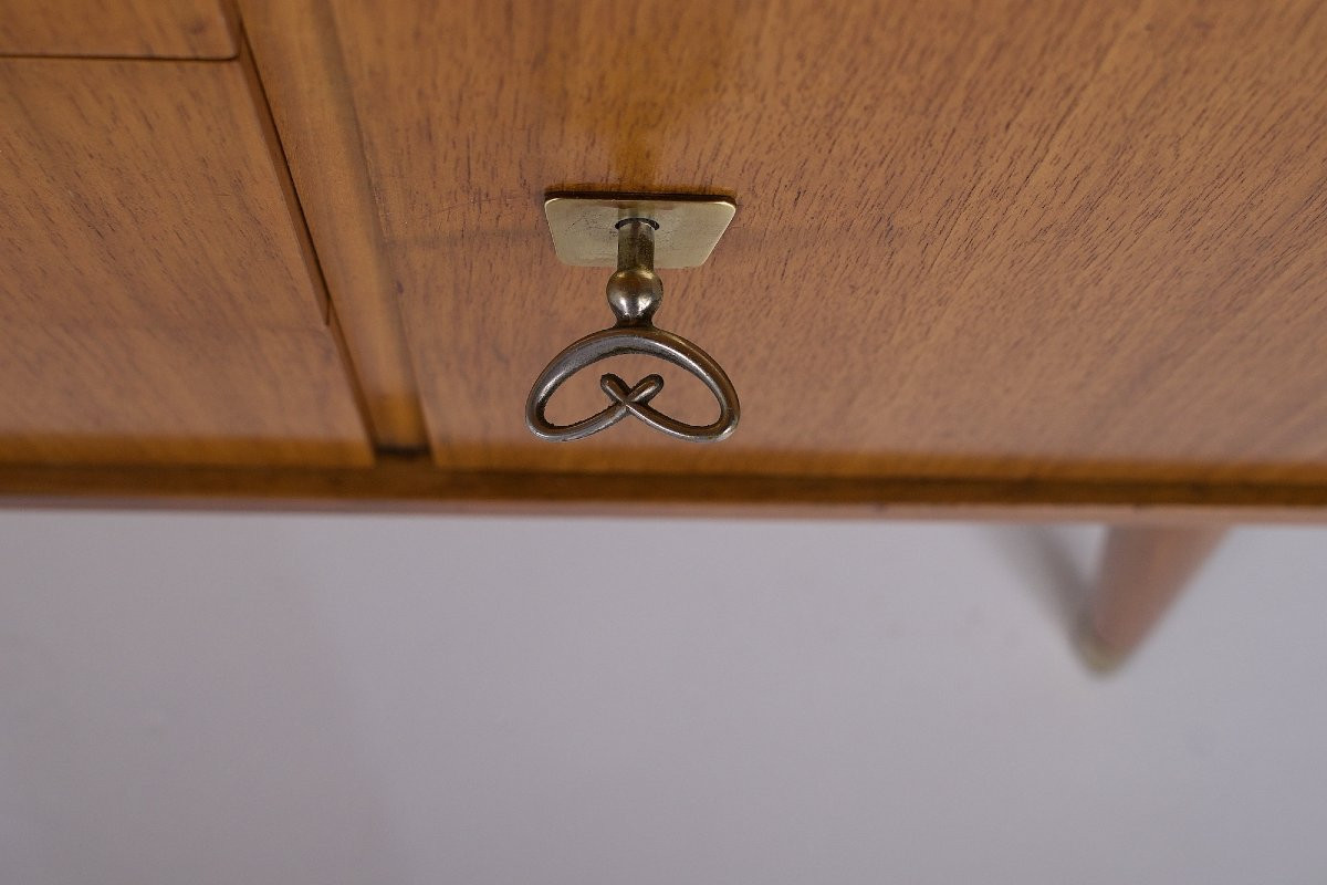 Modernist Sideboard With Brass Compass Legs.-photo-1