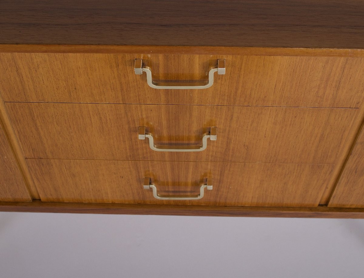 Modernist Sideboard With Brass Compass Legs.-photo-3