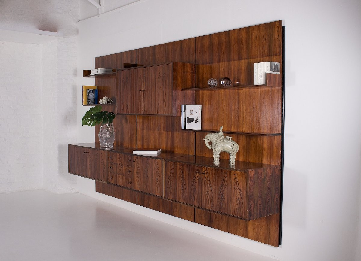 Modular Wall Shelf In Rosewood.-photo-4