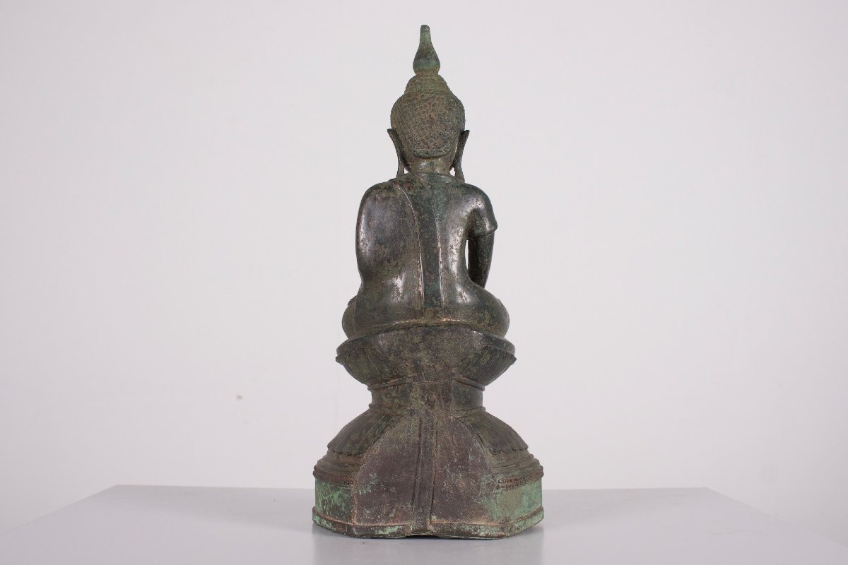 Statue de Bouddha en bronze, Laos, 18 ème siècle.-photo-3