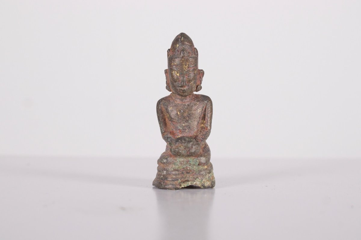  Statue en bronze figurant un donateur Môn ,Myanmar.