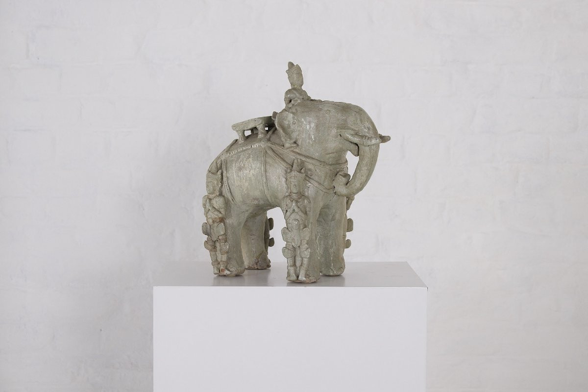 Eléphant aux Guerriers en Céladon, Siam-photo-4