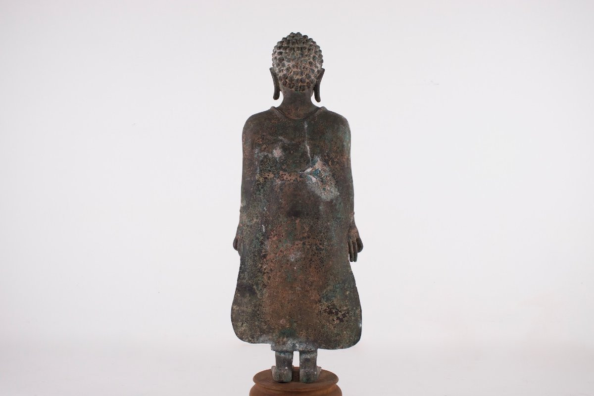 Large Bronze Buddha Mon Dvaravati-photo-4