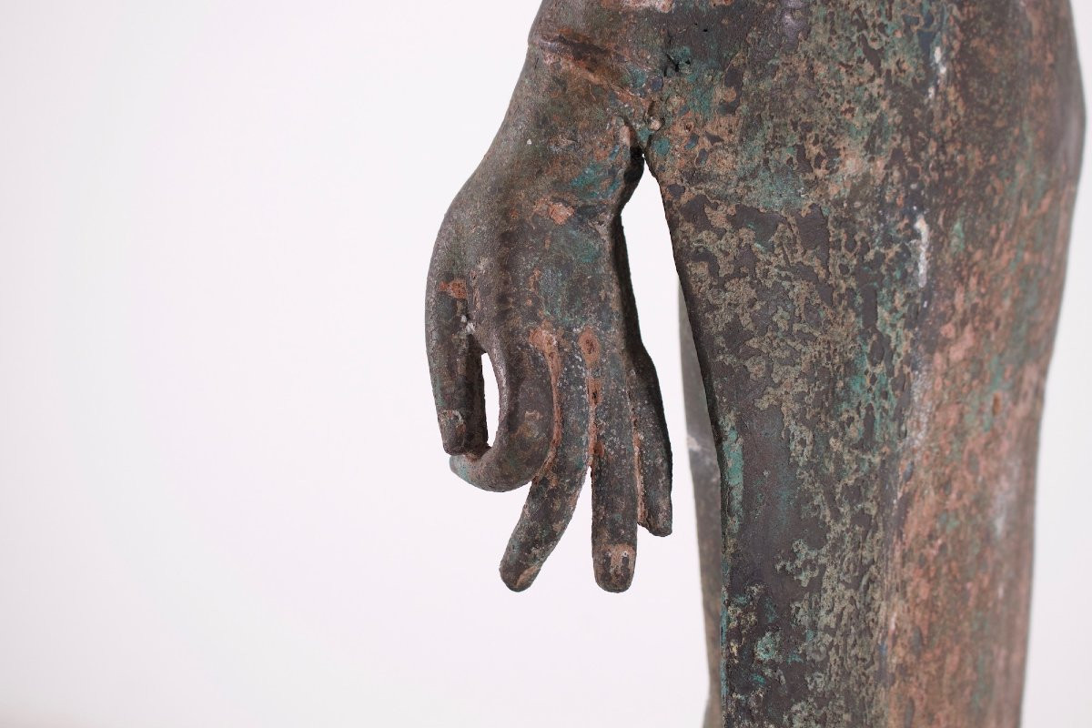 Large Bronze Buddha Mon Dvaravati-photo-4