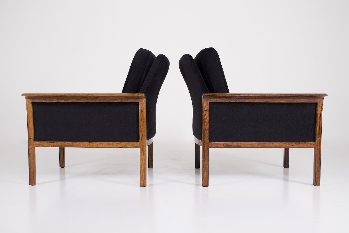 Paire de Fauteuils Danois en Palissandre-photo-2