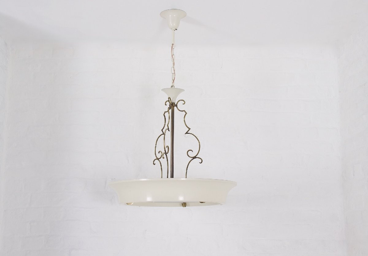 Art Deco Ceiling Chandelier In The Jean Perzel Style.-photo-3