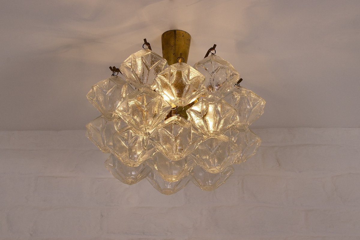 Plafonnier Suspension en laiton « Pagode »-photo-1