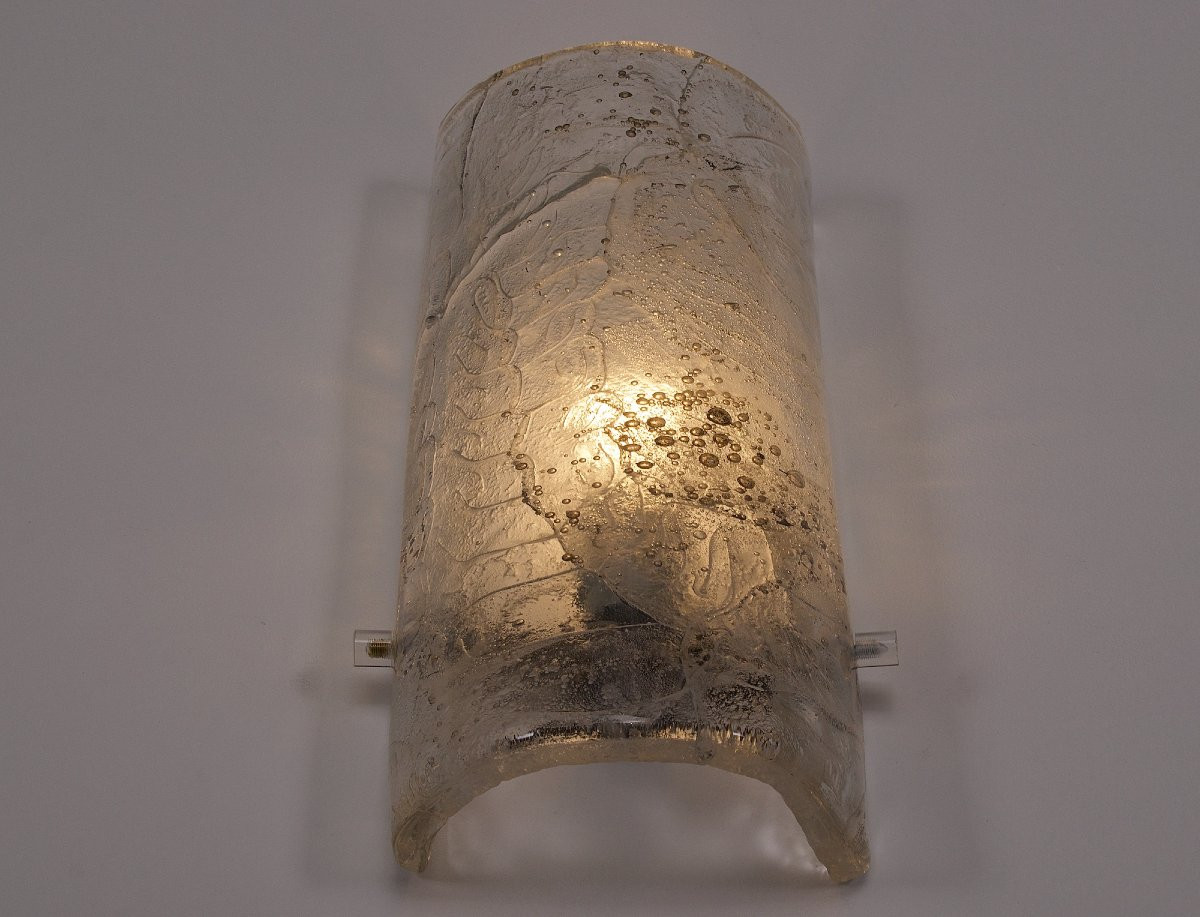 Pair Of Cylindrical Murano Glass Wall Lights-photo-2