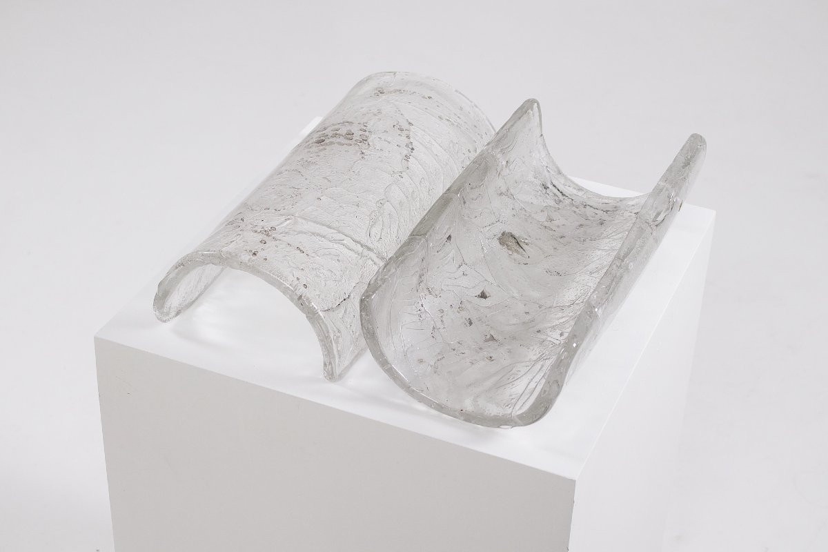 Pair Of Cylindrical Murano Glass Wall Lights-photo-7