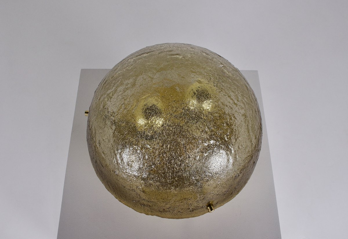 Lampe Champignon en Verre et Laiton.-photo-1