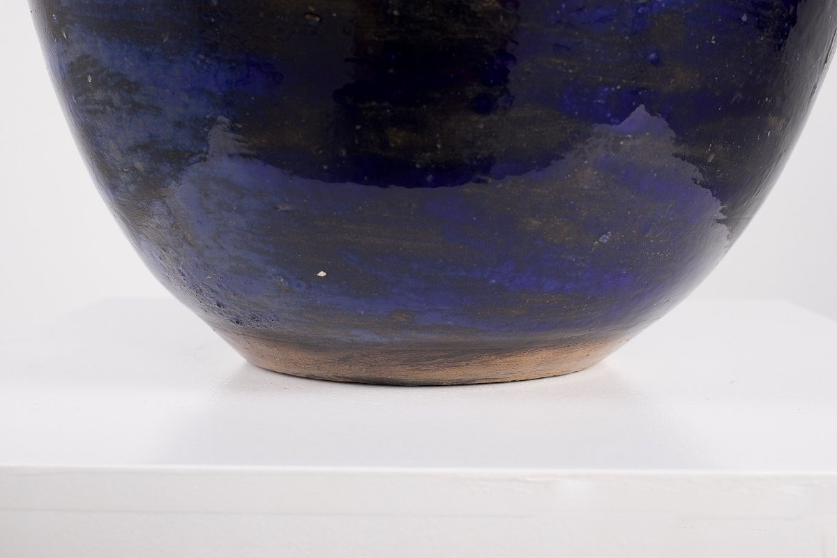 Large Jules Guerin Vase, Bouffioulx Stoneware.-photo-4
