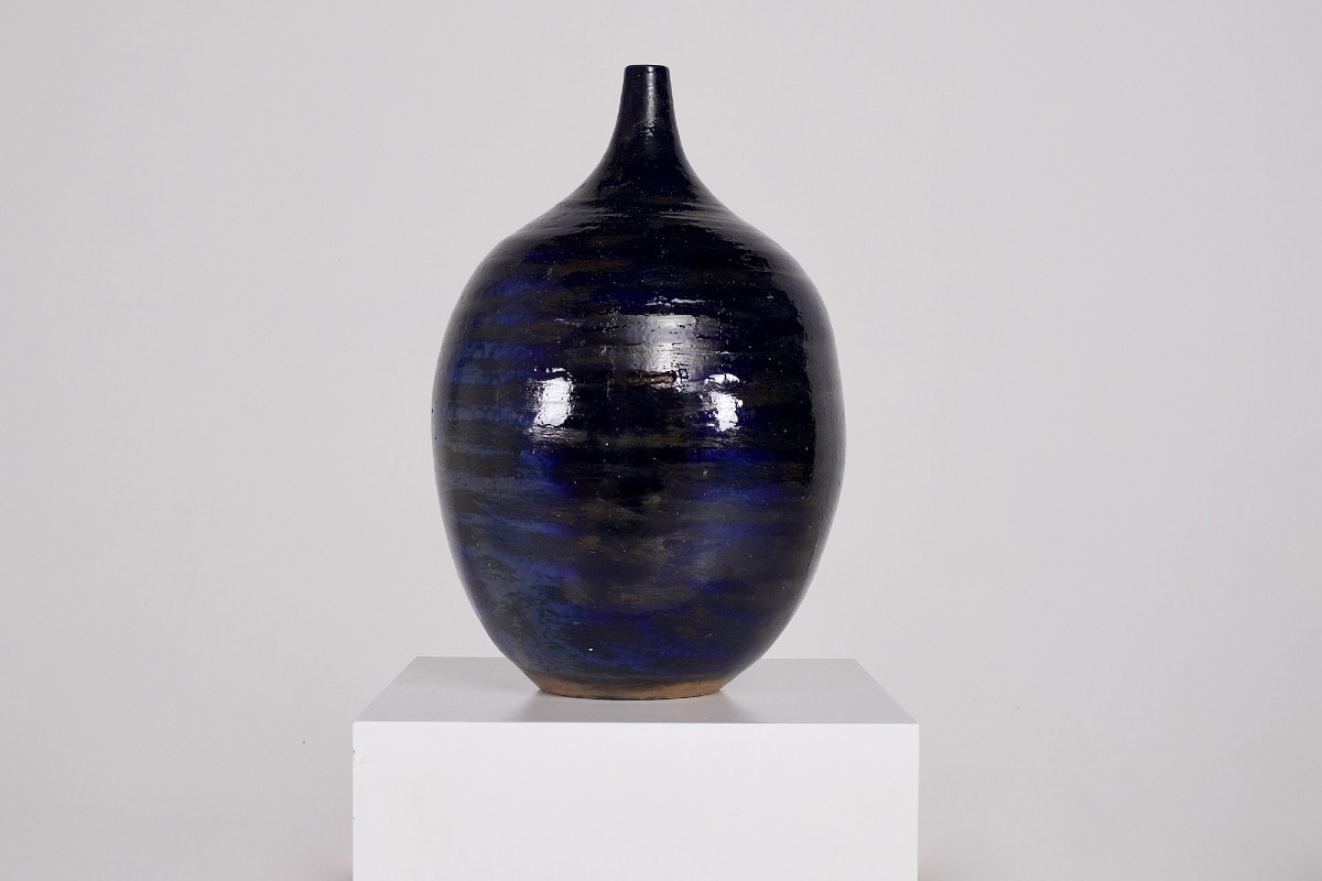 Large Jules Guerin Vase, Bouffioulx Stoneware.