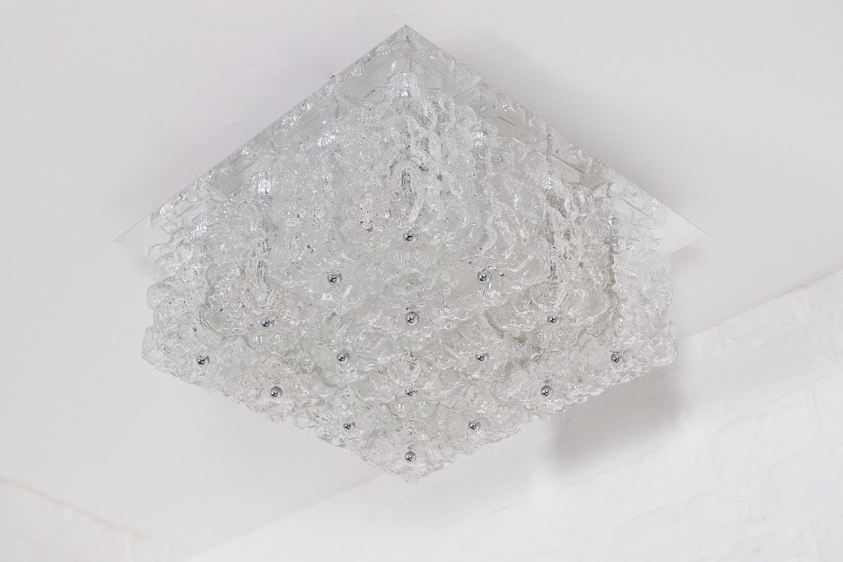 Large Square Ice Glass Ceiling Light-photo-2