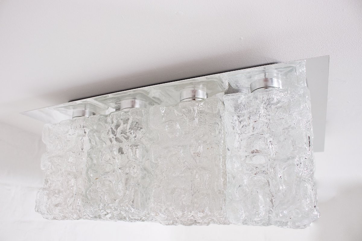 Large Square Ice Glass Ceiling Light-photo-3