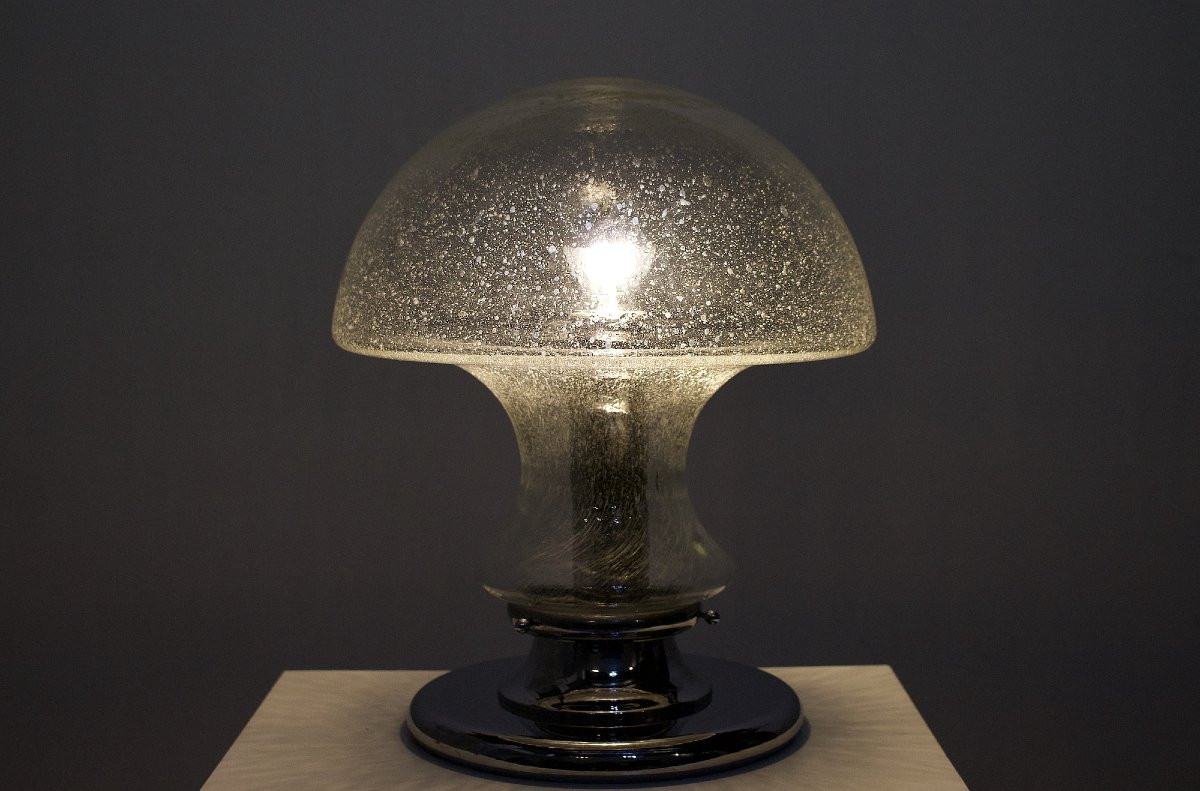 Importante lampe à poser en verre soufflé, années 70.