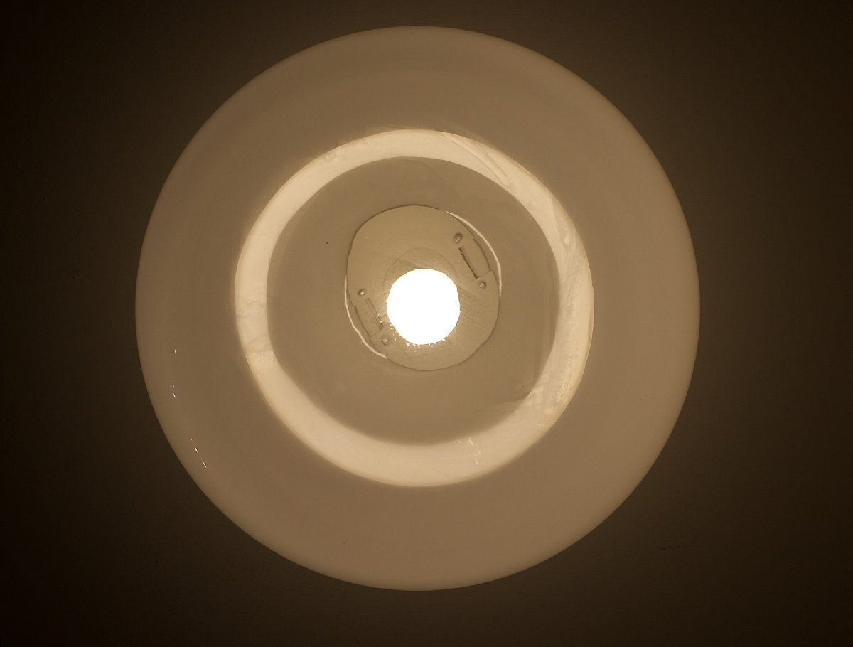 Suspension en verre diaphane, années 70/80.-photo-2