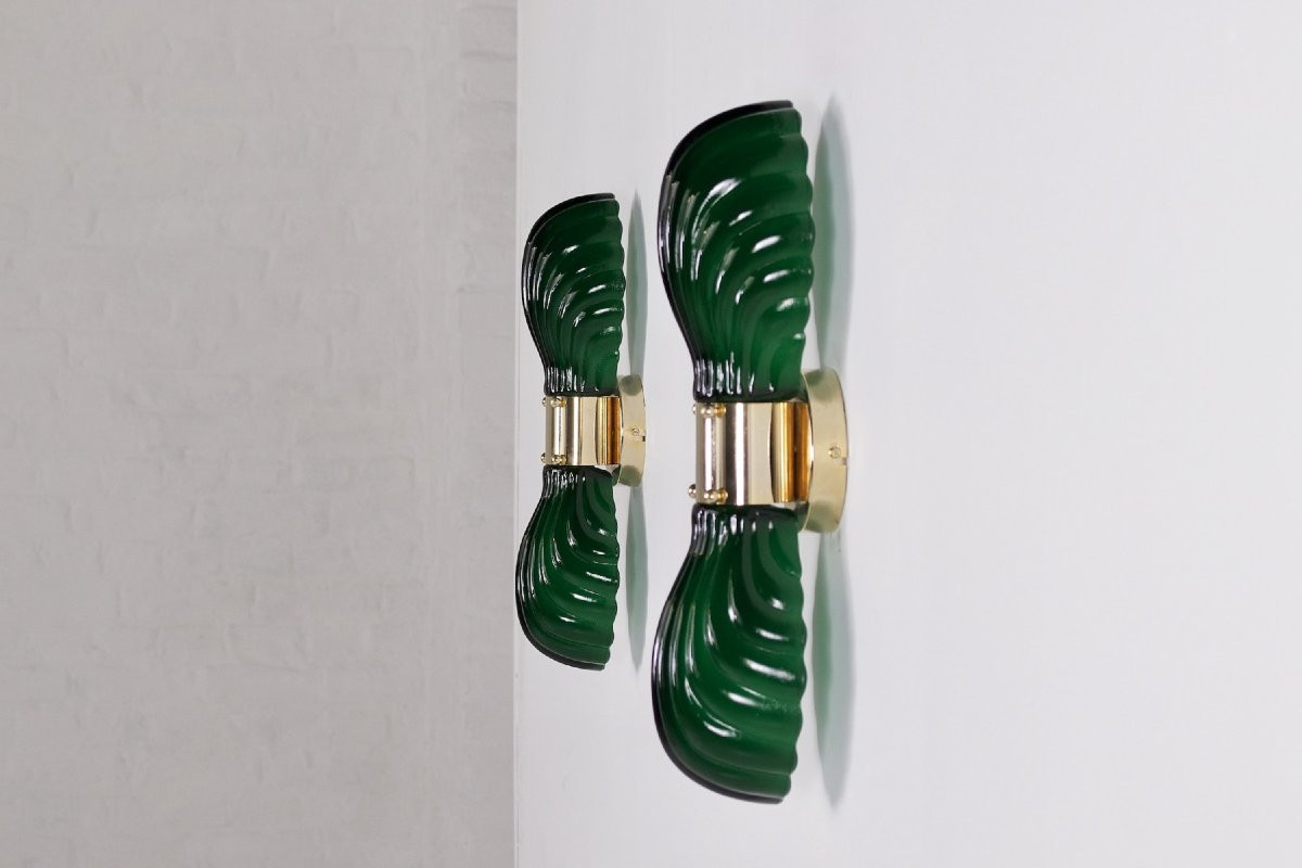Paire d’appliques Italiennes « Coquille ».-photo-2