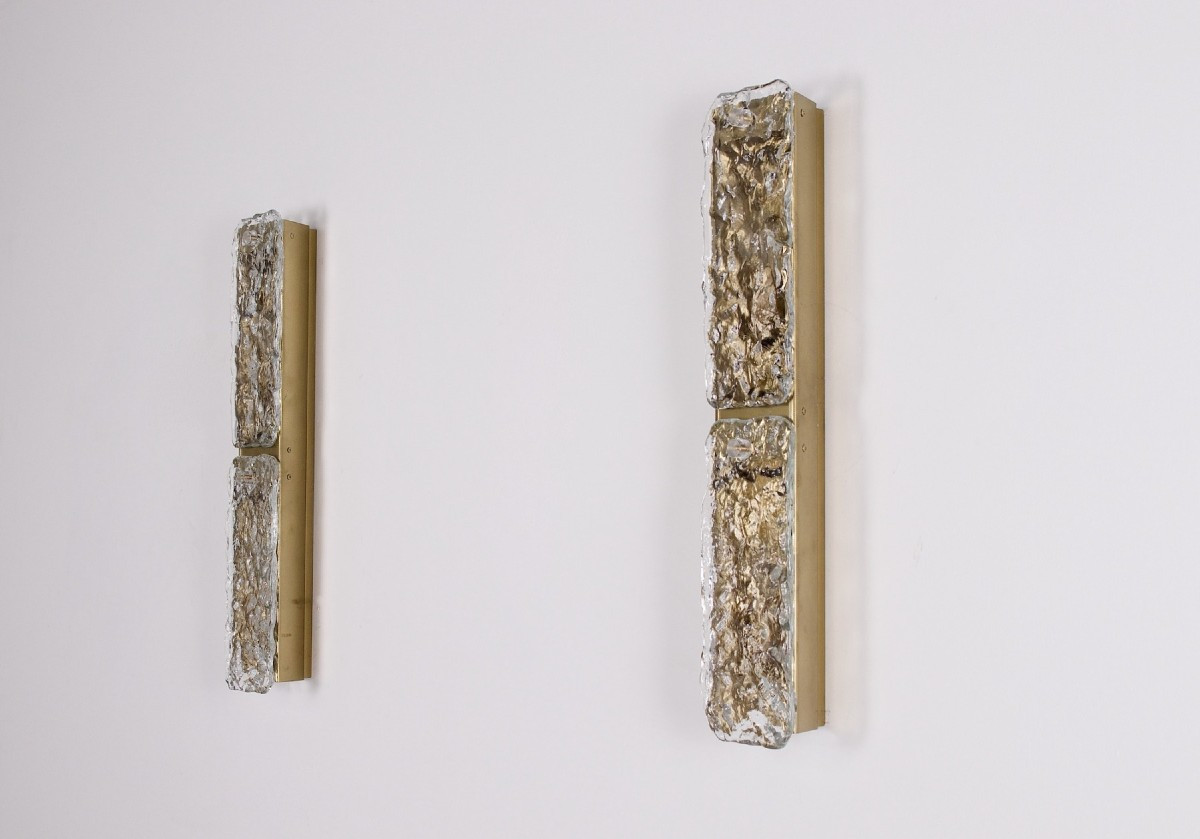 Grandes Appliques Murales Ice Glass en Murano